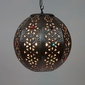 Aged Tin Sphere Hanging Light Fixture with Marbles - 12