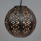 Aged Tin Sphere Hanging Light Fixture with Marbles - 16