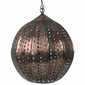 Aged Tin Sphere with Marbles Hanging Light Fixture