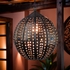 Aged Tin Sphere with Marbles Hanging Light Fixture