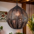 Aged Tin Sphere with Marbles Hanging Light Fixture