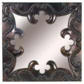 Aged Tin Square Ornate Mirror