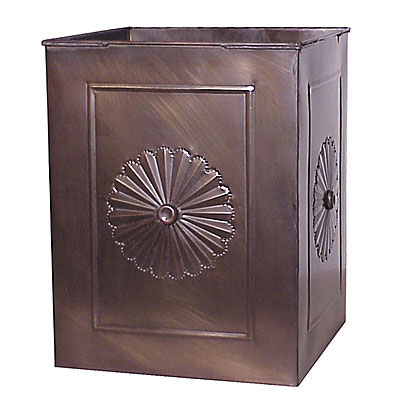 Aged Tin Square Waste Basket