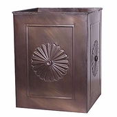 Aged Tin Square Waste Basket