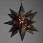 Aged Tin Stained Glass Star Fixture