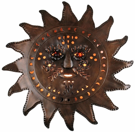 Aged Tin Sunface Wall Sconce