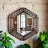 Aged Tin & Tile Hex Mirror