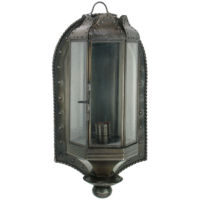 Aged Tin Wall Lantern Candle Sconce