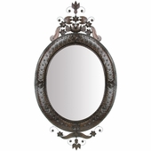 Aged Tin X-Large Oval Mirror