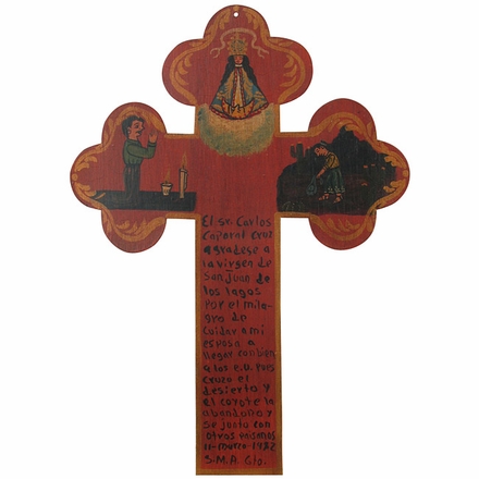 Antiqued Folk Art Cross with Story