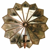Flower Candle Sconce - Antiqued Mirror Glass