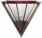 Art Deco Wall Sconce with Red Glass Band
