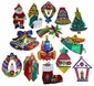 Assorted Mexican Painted Christmas Ornaments - Per Dozen