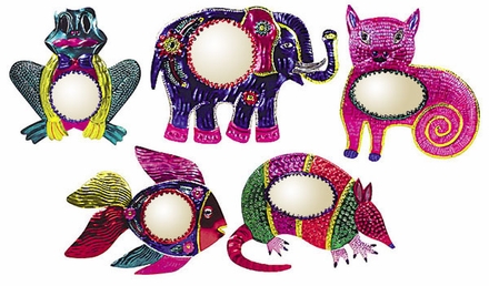 Assorted Painted Tin Animal Mirrors - 1 Mirror