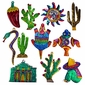 Assorted Painted Tin Southwest Christmas Ornaments - Per Doz
