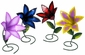 Assorted Small Painted Metal Lilies - Garden Sculptures