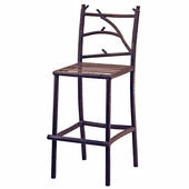 Bark Textured Iron Bar Stools - Set of 2