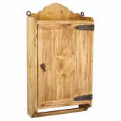 Bathroom Wall Mount Rustic Pine Medicine Cabinet with Towel Bar