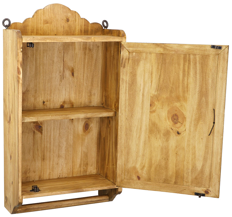 Bathroom Wall Mount Rustic Pine Medicine with Towel Bar