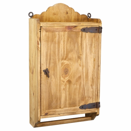 Bathroom Wall Mount Rustic Pine Medicine Cabinet with Towel Bar