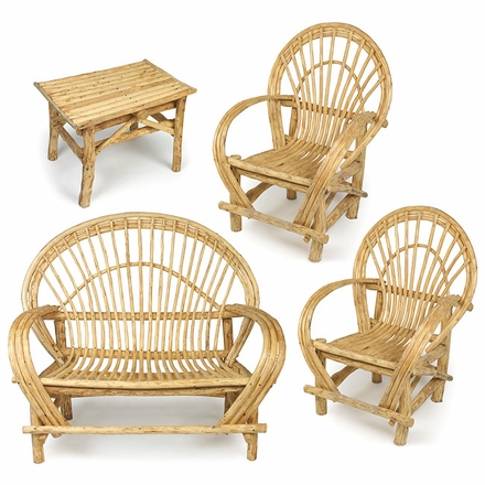 Bent Twig Patio Furniture 4-Piece Set - 2 Chairs, Loveseat and Small Table