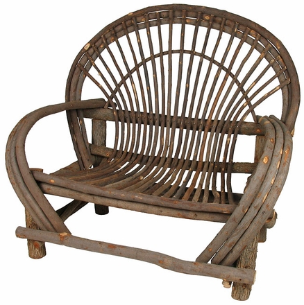 Bent Wood Twig Loveseat - With Bark