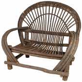 Bent Wood Twig Loveseat - With Bark