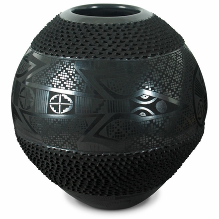 Black Clay Mata Ortiz Mimbres Lizard Pot