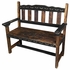 Black Painted Wood Bench with Etchings