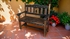 Black Painted Wood Bench with Etchings