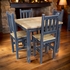 Black Painted Wood Bistro Table Set with 4 Chairs