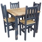Black Painted Wood Bistro Table Set with 4 Chairs