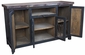 Black Painted Wood Buffet/Entertainment Console with Scrolled Iron Doors