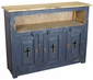 Black Painted Wood TV Stand with Cross Cutout Doors