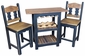 Black Painted Wood Vino Bar Table Set with 2 Chairs