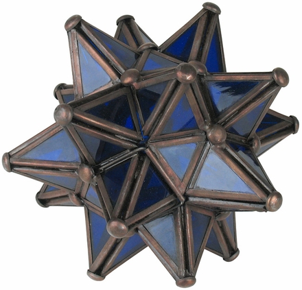 Blue Glass Star Votive Candleholder