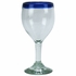 Blue Rim Mexican Wine Glasses - Set of 4