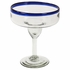 Blue Rimmed Margarita Glass - Set of 4