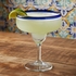 Blue Rimmed Margarita Glass - Set of 4