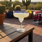 Blue Rimmed Margarita Glass - Set of 4