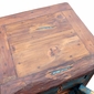Blue Rustic Painted Wood Nightstand with Mesquite Top