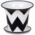 Blue & White Chevron Talavera Flower Pot