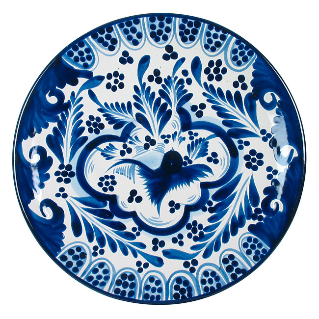 Hand Painted Blue & White Talavera Dinner Plate