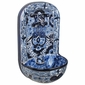 Blue & White Talavera Wall Fountain with Frog