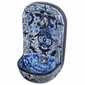 Blue & White Talavera Wall Fountain with Frog