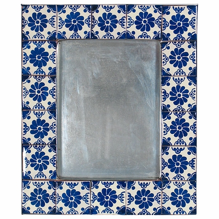 Blue & White Tile Picture Frame - for 4 x 6