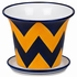 Blue & Yellow Chevron Talavera Flower Pot