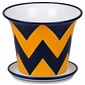 Blue & Yellow Chevron Talavera Flower Pot