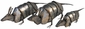 Bobbing Head Metal Armadillo Yard Art Sculptures