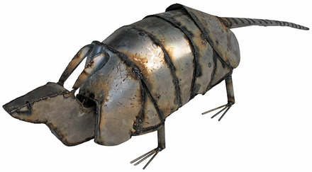 Bobbing Head Metal Armadillo Yard Art Sculptures